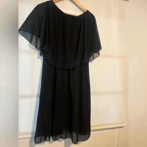 Elegant Black Chiffon Dress